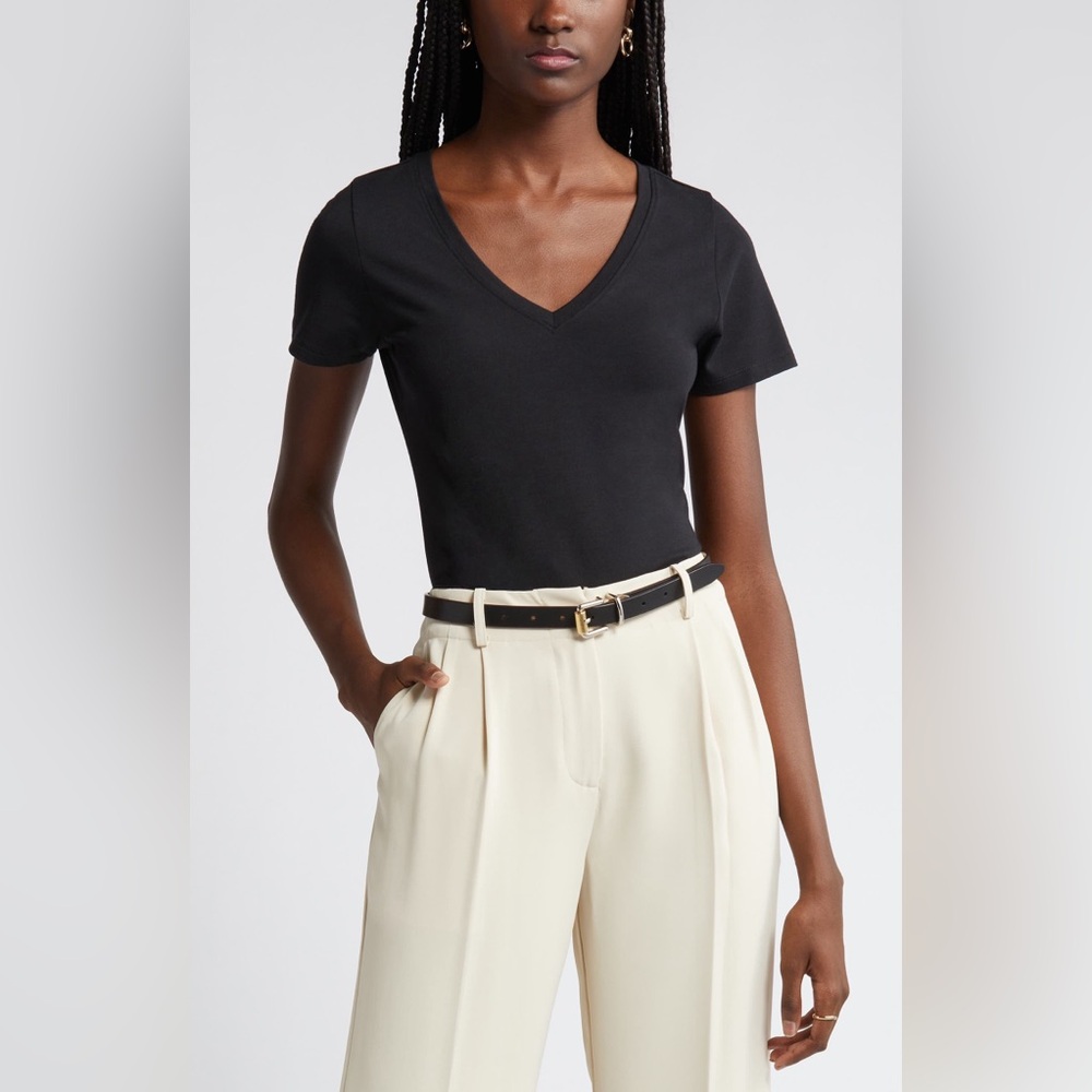 Nordstrom Everyday V-Neck Pima Cotton Blend T-Shirt